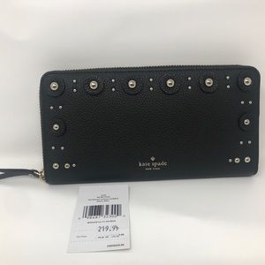 NEW Kate Spade Embezzled Neda Black leather Wallet